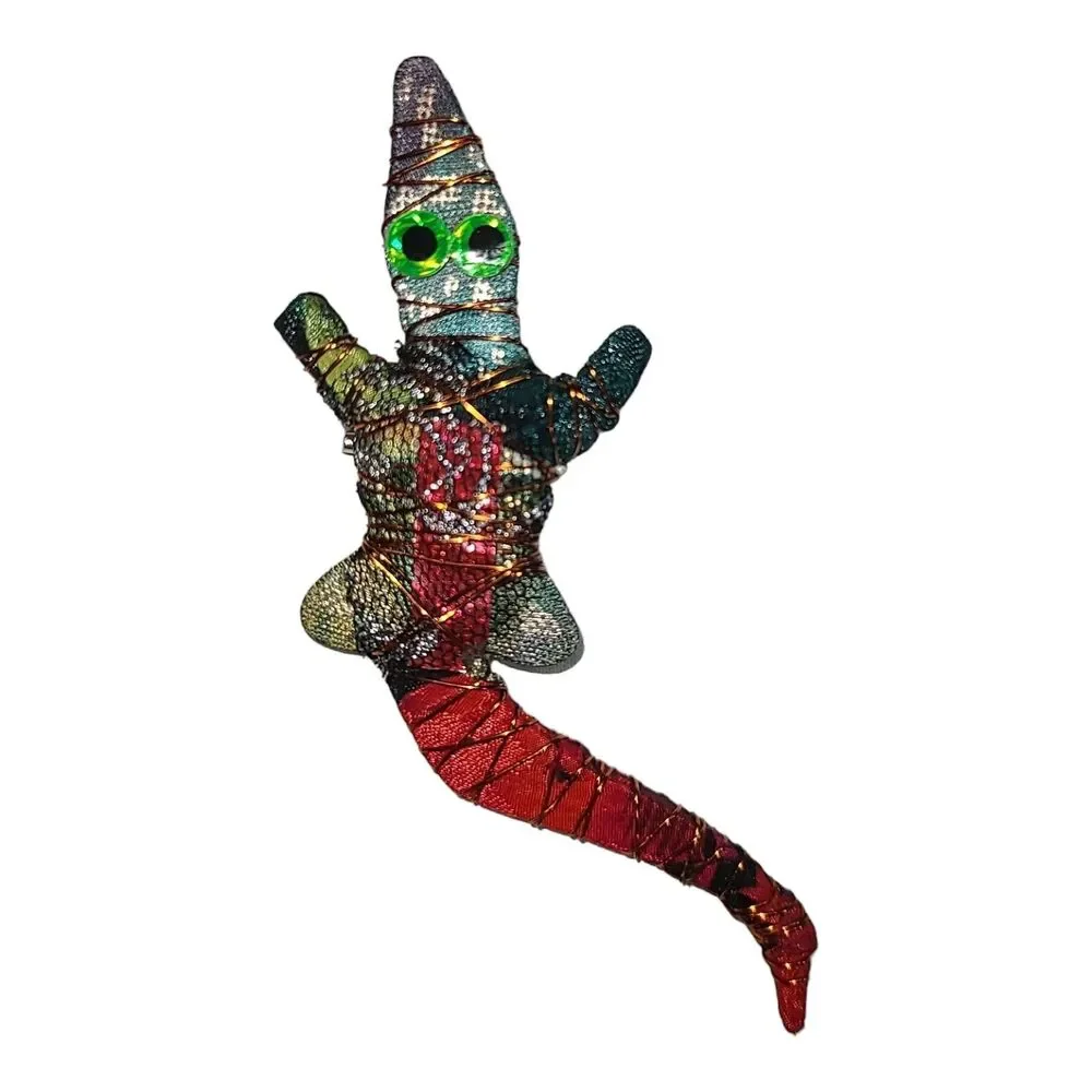 Handmade‎ Wire Wrapped Lizard Brooch Pin